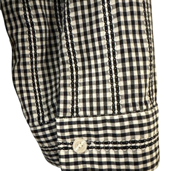 Talbots Black and White Gingham Blouse Size Medium - Picture 4 of 4
